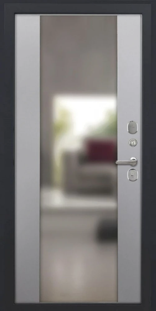 Входная дверь ДвериПРО Термо медный антик Алиса (16мм, ПВХ Софт грей, зеркало) DPRO225794 внутренняя сторона