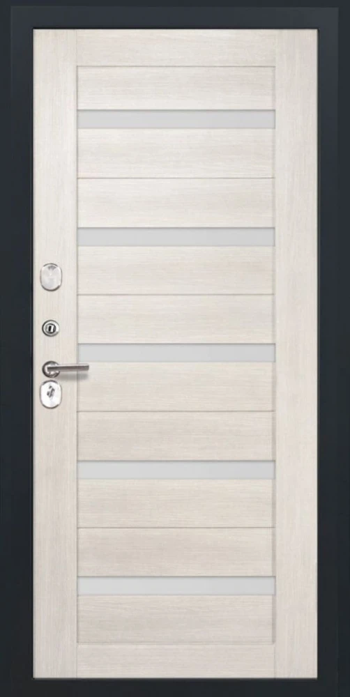 Входная дверь ДвериПРО Модель Л-49 СБ-1 (ст. белое, 16мм, Беленый дуб) DPRO226379 внутренняя сторона